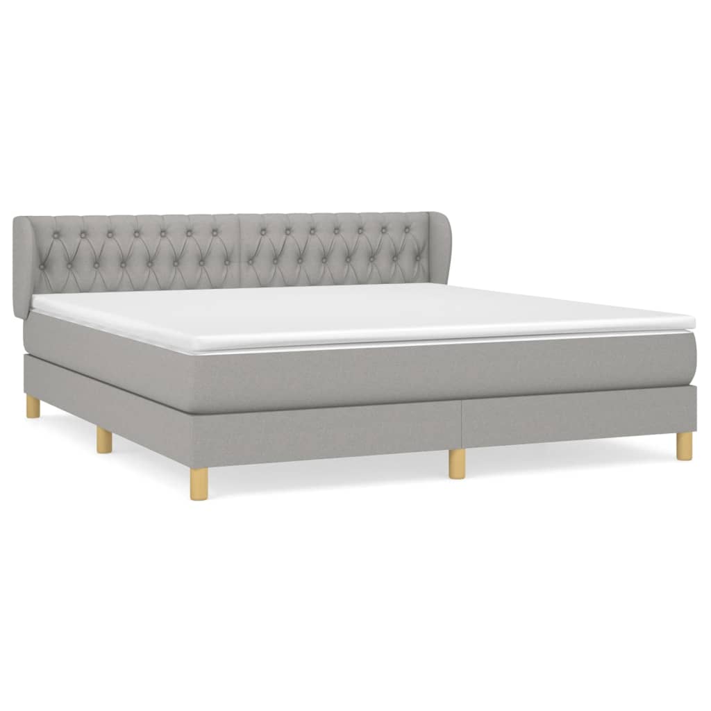 Boxspring met matras stof lichtgrijs 180x200 cm is nu te koop bij PeponiXL, paradijselijk wonen!
