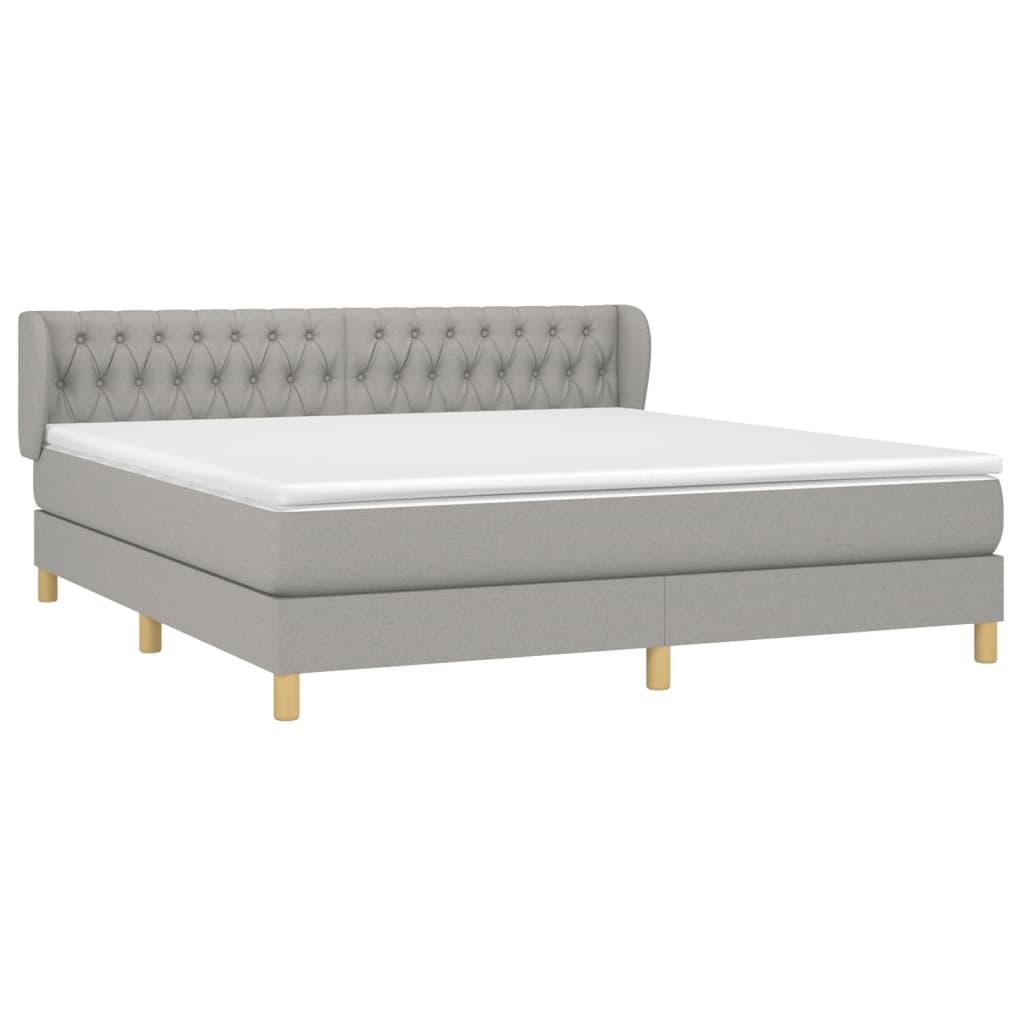 Boxspring met matras stof lichtgrijs 180x200 cm is nu te koop bij PeponiXL, paradijselijk wonen!