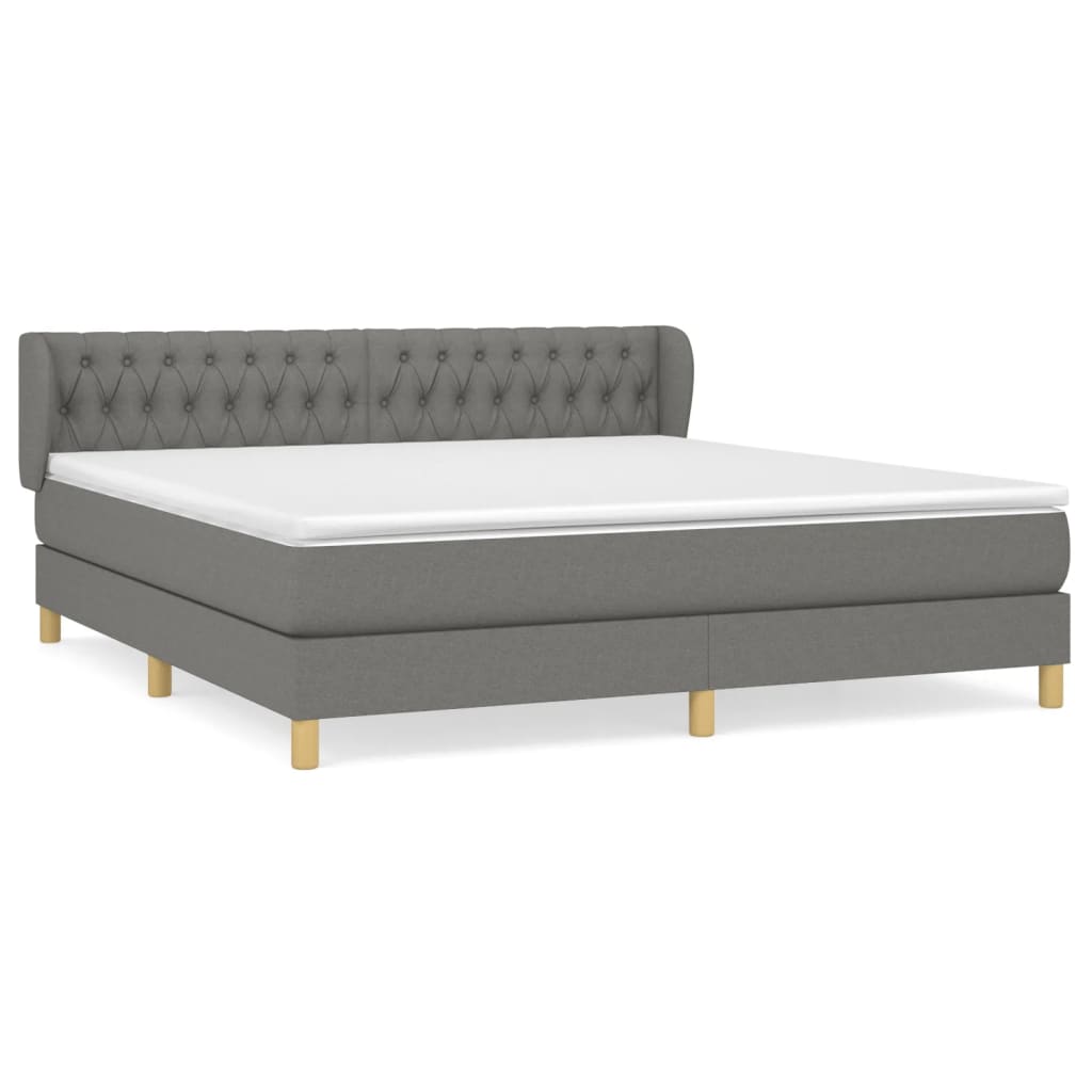Boxspring met matras stof donkergrijs 180x200 cm is nu te koop bij PeponiXL, paradijselijk wonen!