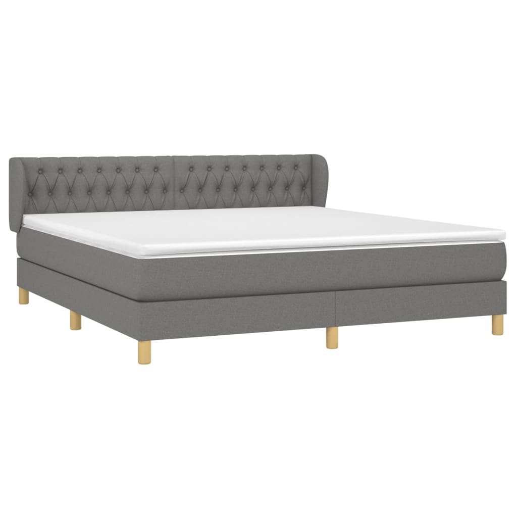 Boxspring met matras stof donkergrijs 180x200 cm is nu te koop bij PeponiXL, paradijselijk wonen!