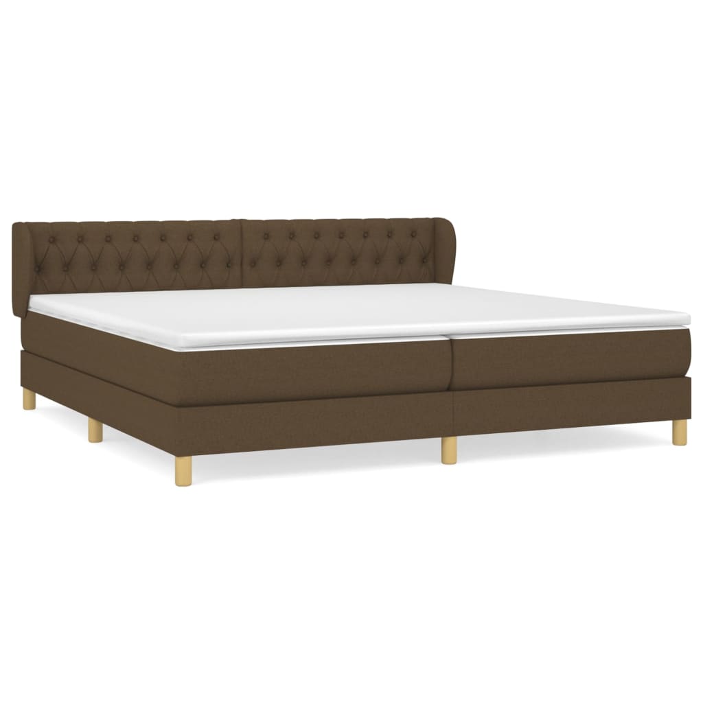 Boxspring met matras stof donkerbruin 200x200 cm is nu te koop bij PeponiXL, paradijselijk wonen!