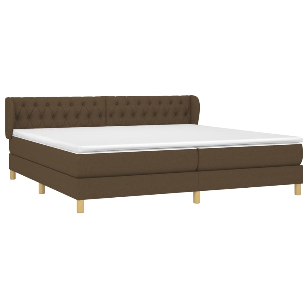 Boxspring met matras stof donkerbruin 200x200 cm is nu te koop bij PeponiXL, paradijselijk wonen!