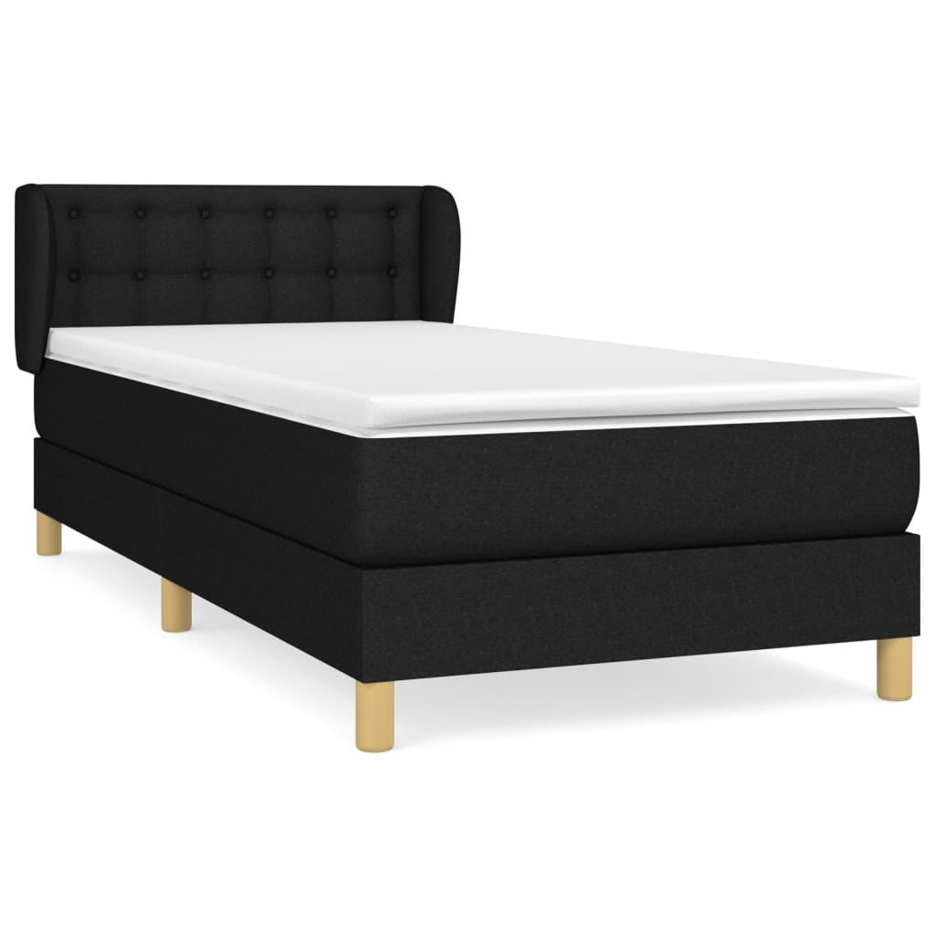 Boxspring met matras stof zwart 80x200 cm is nu te koop bij PeponiXL, paradijselijk wonen!