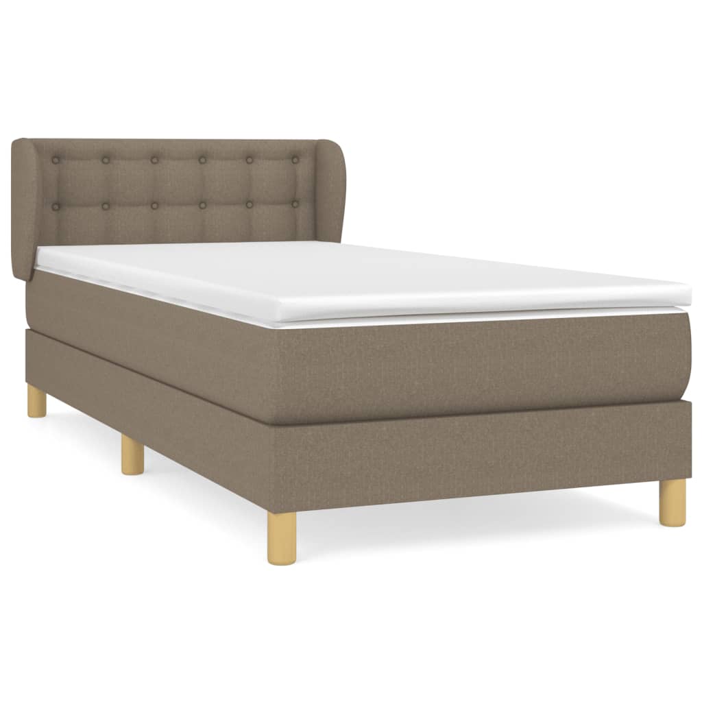 Boxspring met matras stof taupe 100x200 cm is nu te koop bij PeponiXL, paradijselijk wonen!