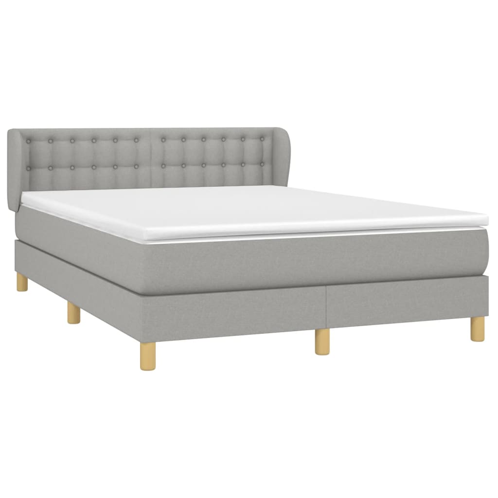 Boxspring met matras stof lichtgrijs 140x190 cm is nu te koop bij PeponiXL, paradijselijk wonen!