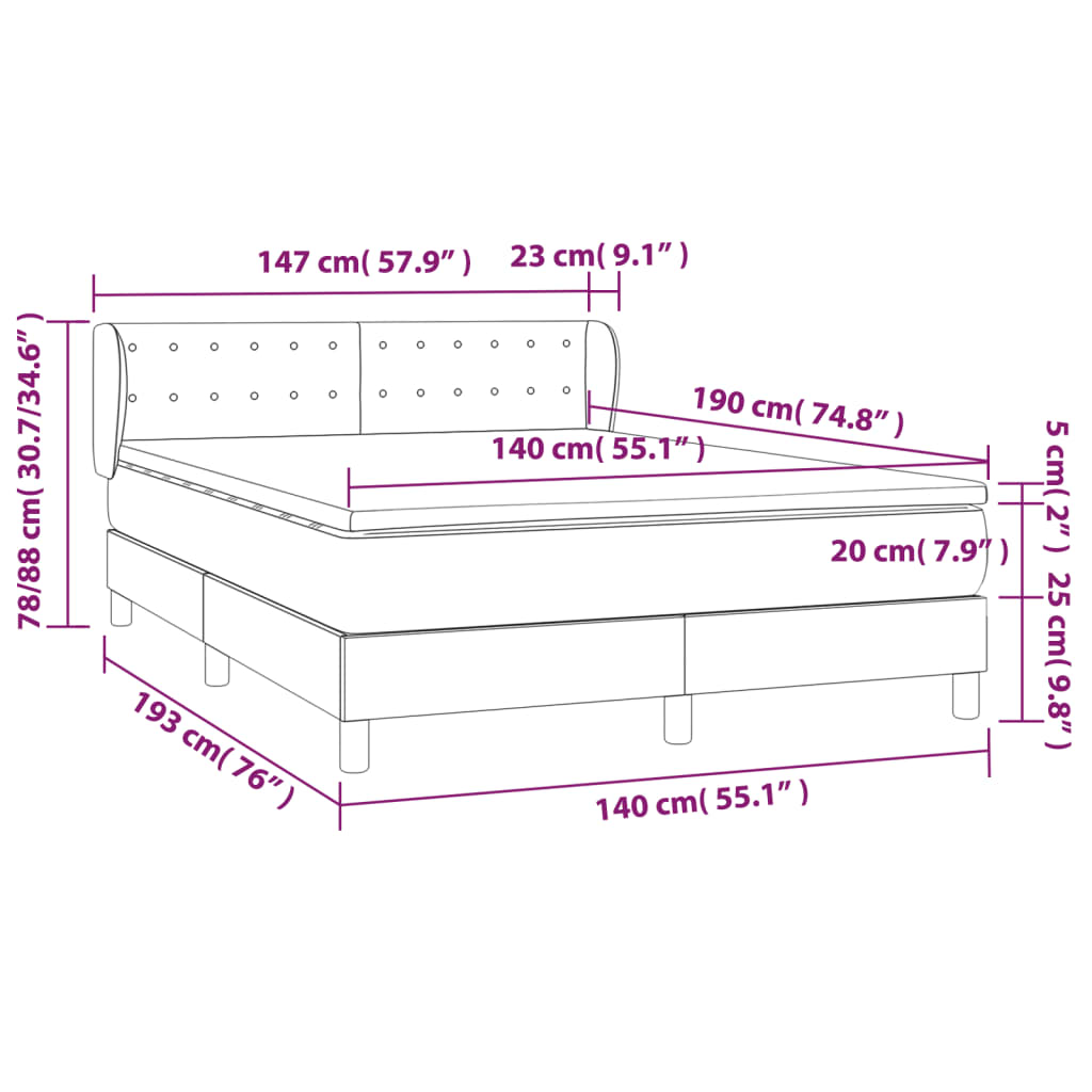 Boxspring met matras stof lichtgrijs 140x190 cm is nu te koop bij PeponiXL, paradijselijk wonen!
