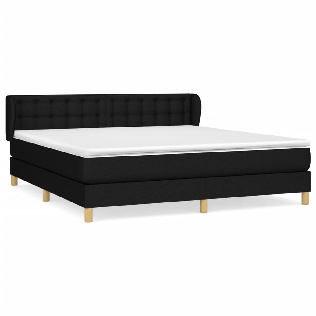 Boxspring met matras stof zwart 160x200 cm is nu te koop bij PeponiXL, paradijselijk wonen!
