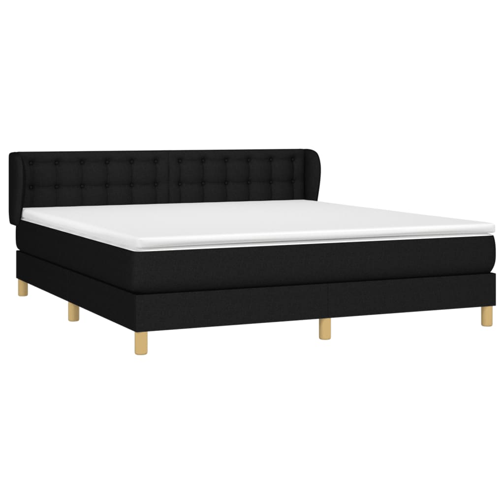 Boxspring met matras stof zwart 160x200 cm is nu te koop bij PeponiXL, paradijselijk wonen!