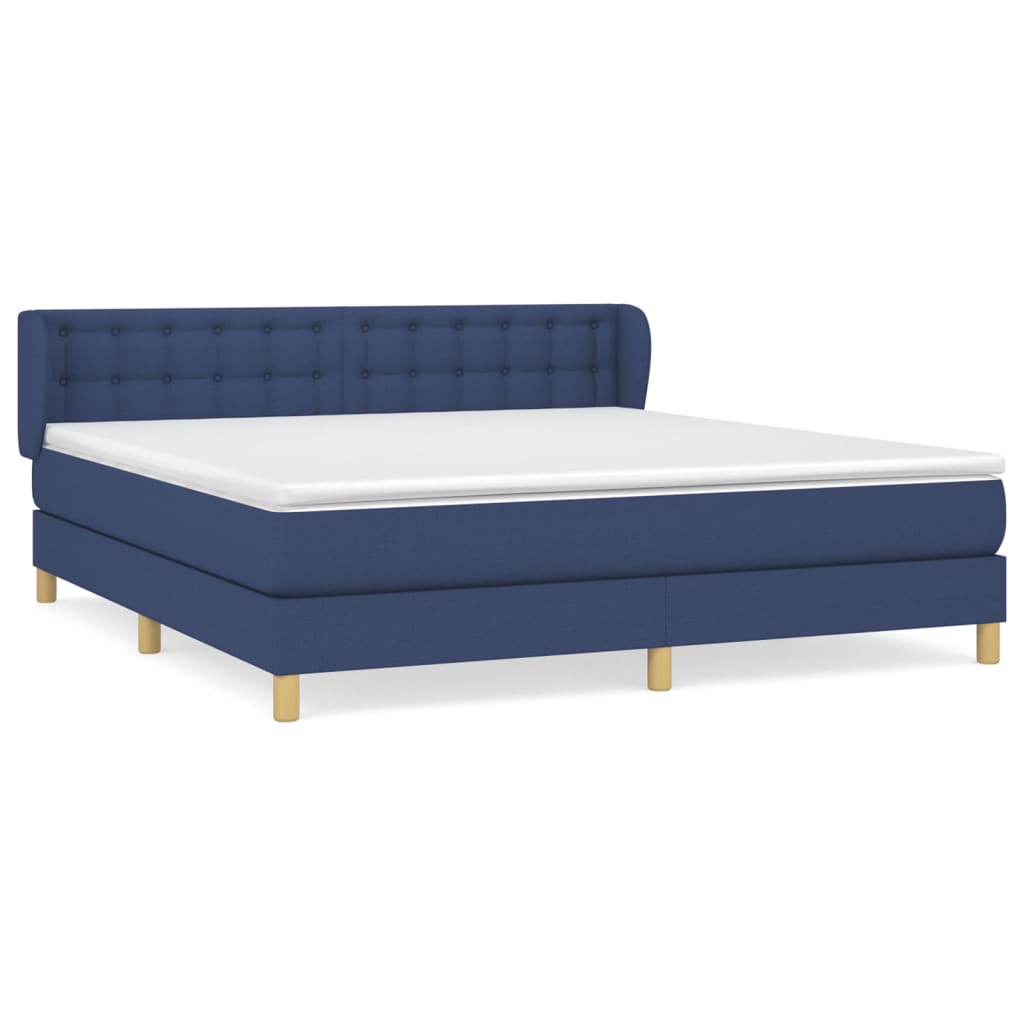 Boxspring met matras stof blauw 180x200 cm is nu te koop bij PeponiXL, paradijselijk wonen!