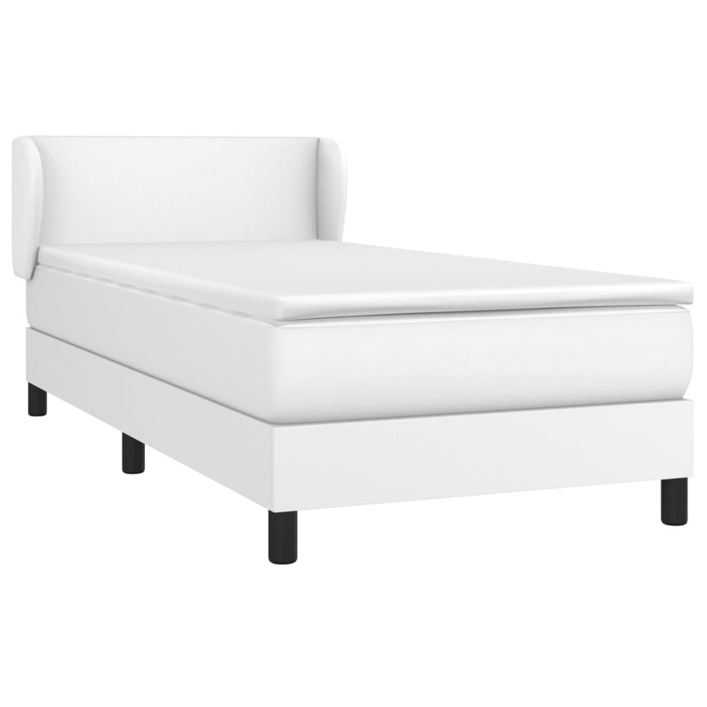 Boxspring met matras kunstleer wit 90x190 cm is nu te koop bij PeponiXL, paradijselijk wonen!