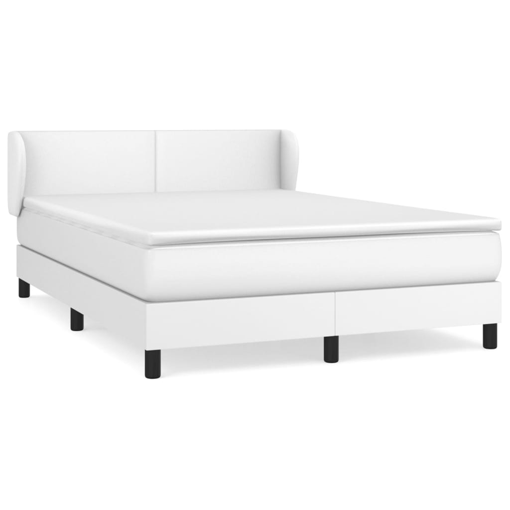 Boxspring met matras kunstleer wit 140x200 cm is nu te koop bij PeponiXL, paradijselijk wonen!