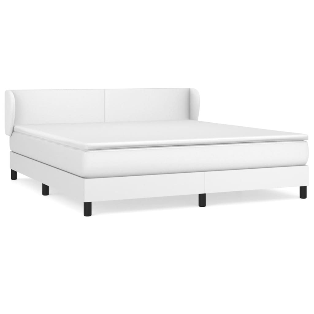 Boxspring met matras kunstleer wit 160x200 cm is nu te koop bij PeponiXL, paradijselijk wonen!