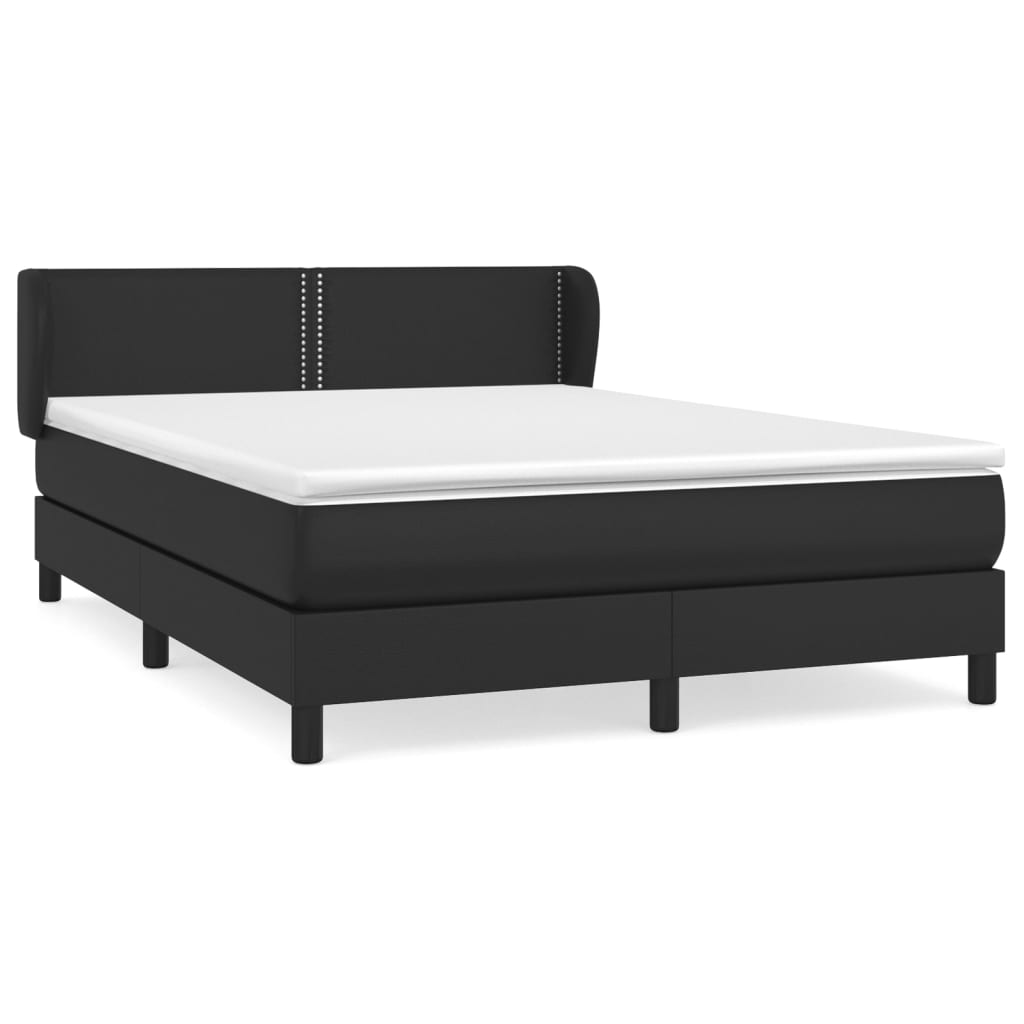 Boxspring met matras kunstleer zwart 140x190 cm is nu te koop bij PeponiXL, paradijselijk wonen!