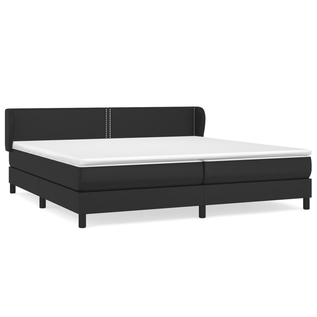 Boxspring met matras kunstleer zwart 200x200 cm is nu te koop bij PeponiXL, paradijselijk wonen!