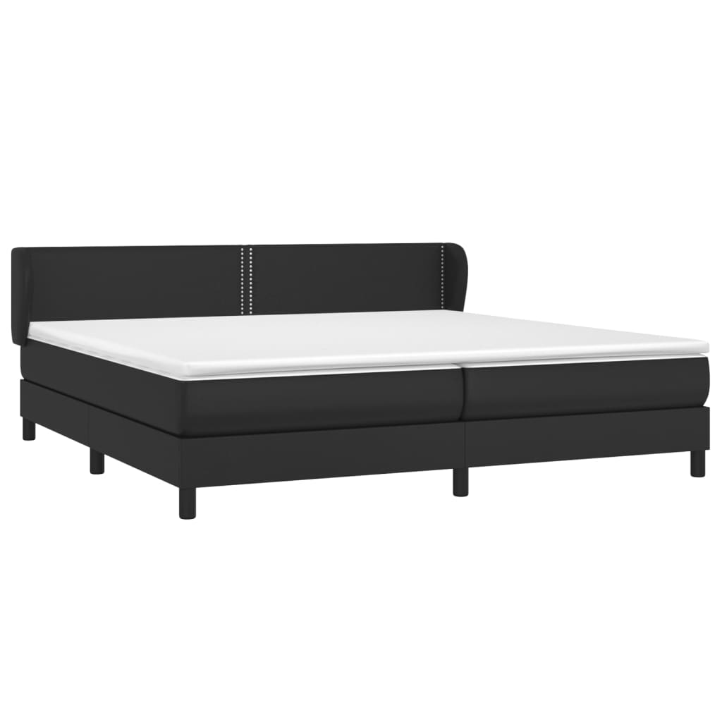 Boxspring met matras kunstleer zwart 200x200 cm is nu te koop bij PeponiXL, paradijselijk wonen!