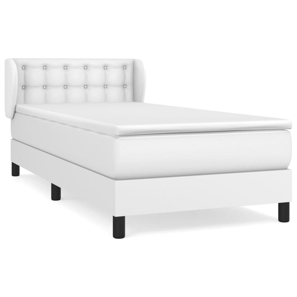 Boxspring met matras kunstleer wit 100x200 cm is nu te koop bij PeponiXL, paradijselijk wonen!