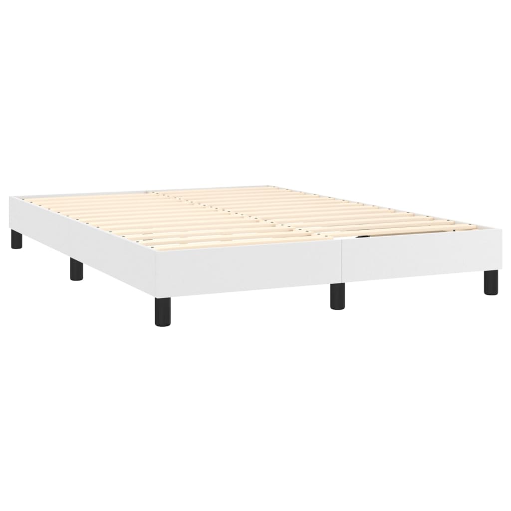 Boxspring met matras kunstleer wit 140x190 cm is nu te koop bij PeponiXL, paradijselijk wonen!