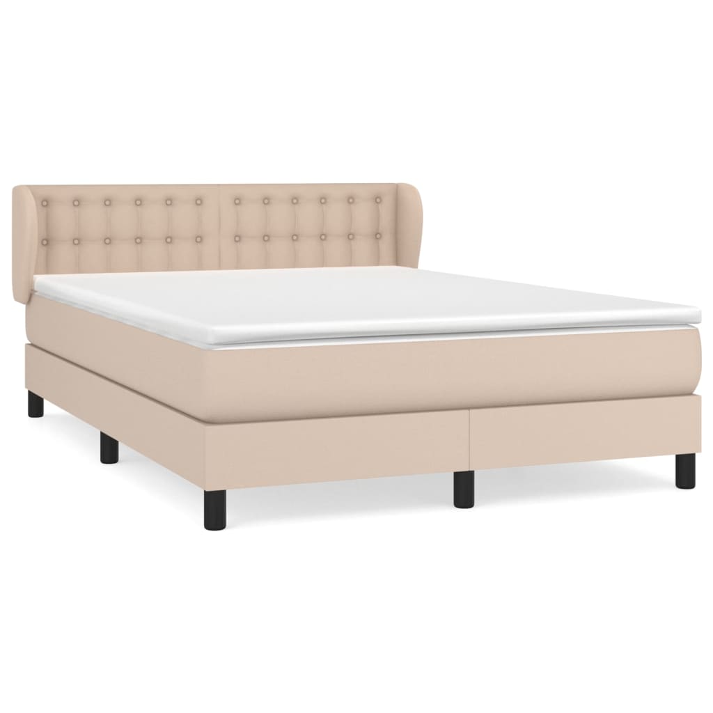 Boxspring met matras kunstleer cappuccinokleurig 140x190 cm is nu te koop bij PeponiXL, paradijselijk wonen!