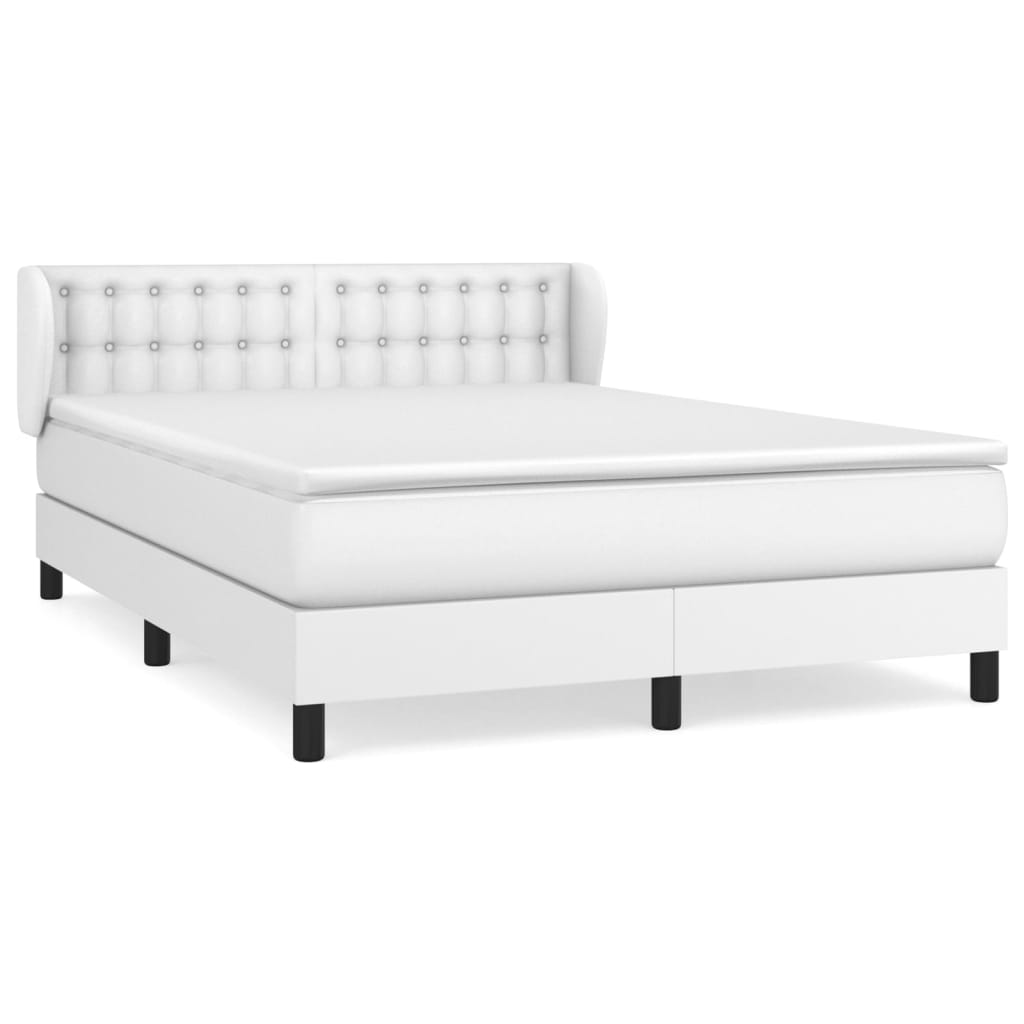 Boxspring met matras kunstleer wit 140x200 cm is nu te koop bij PeponiXL, paradijselijk wonen!