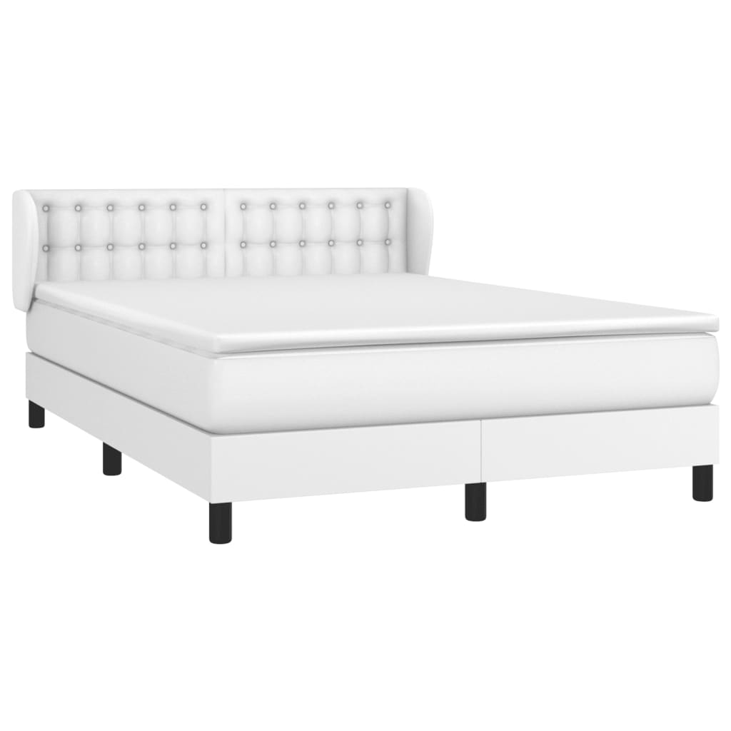 Boxspring met matras kunstleer wit 140x200 cm is nu te koop bij PeponiXL, paradijselijk wonen!