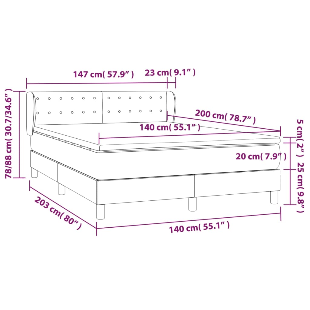 Boxspring met matras kunstleer wit 140x200 cm is nu te koop bij PeponiXL, paradijselijk wonen!