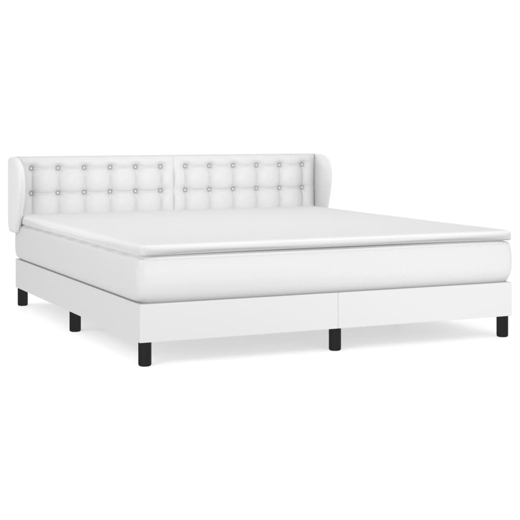 Boxspring met matras kunstleer wit 180x200 cm is nu te koop bij PeponiXL, paradijselijk wonen!