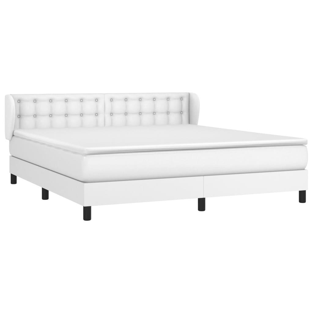 Boxspring met matras kunstleer wit 180x200 cm is nu te koop bij PeponiXL, paradijselijk wonen!