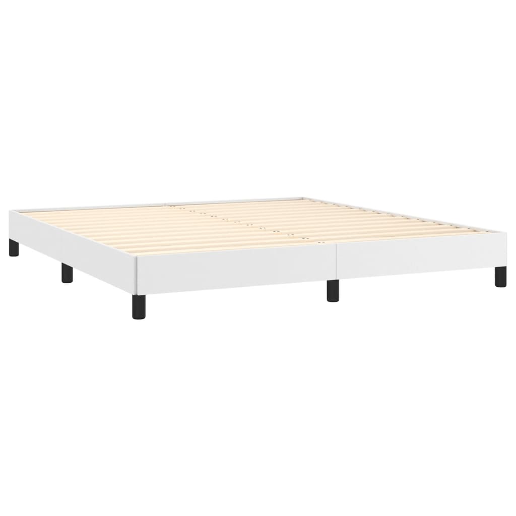 Boxspring met matras kunstleer wit 180x200 cm is nu te koop bij PeponiXL, paradijselijk wonen!