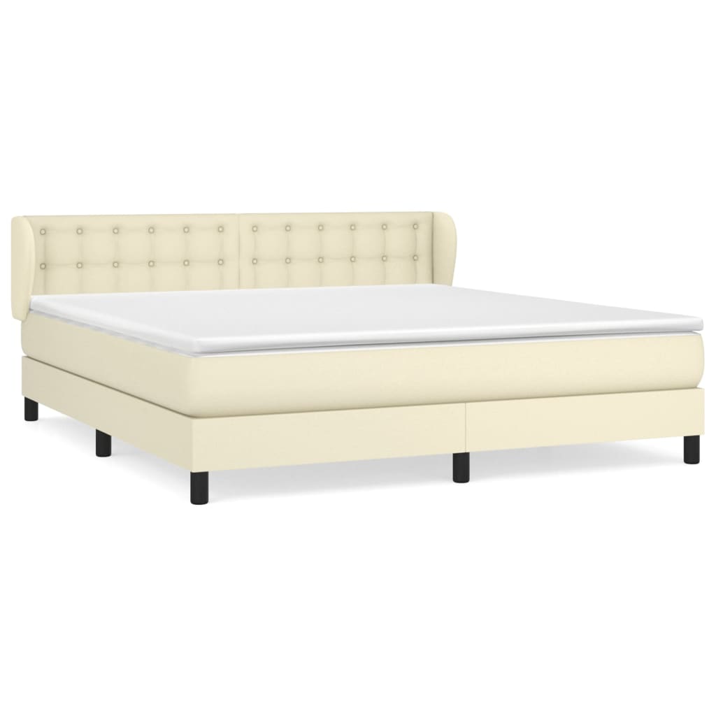 Boxspring met matras kunstleer crèmekleurig 180x200 cm is nu te koop bij PeponiXL, paradijselijk wonen!