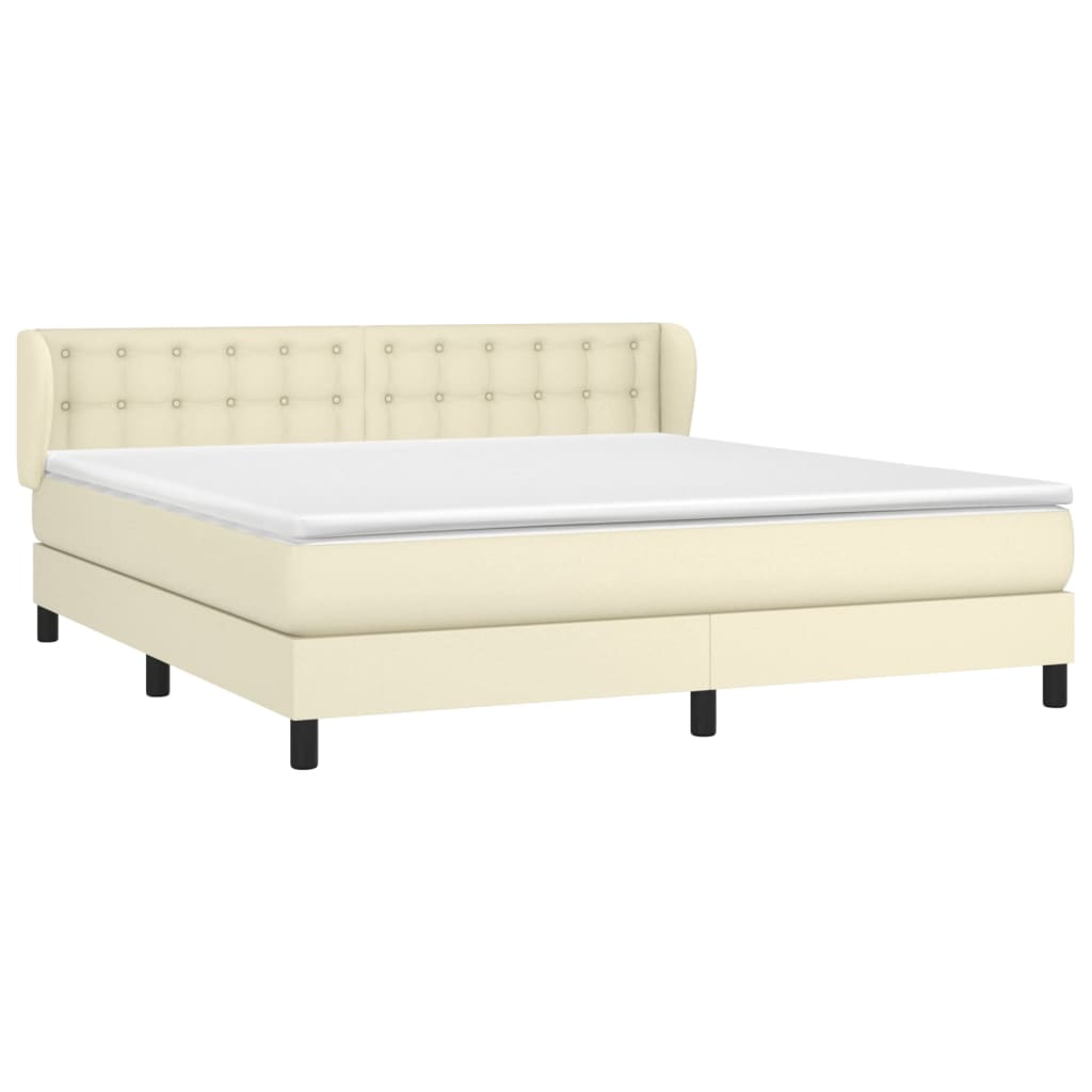 Boxspring met matras kunstleer crèmekleurig 180x200 cm is nu te koop bij PeponiXL, paradijselijk wonen!