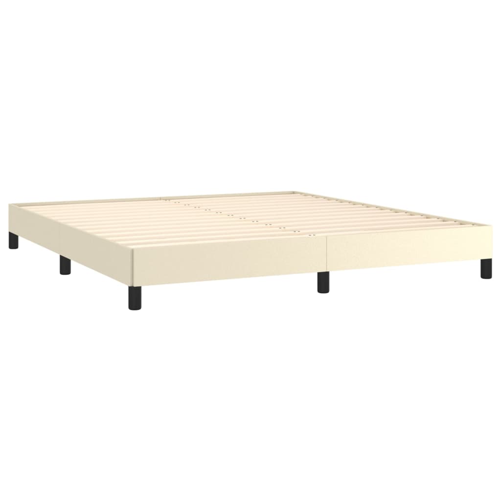 Boxspring met matras kunstleer crèmekleurig 180x200 cm is nu te koop bij PeponiXL, paradijselijk wonen!