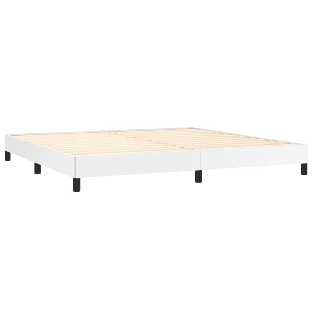 Boxspring met matras kunstleer wit 200x200 cm is nu te koop bij PeponiXL, paradijselijk wonen!