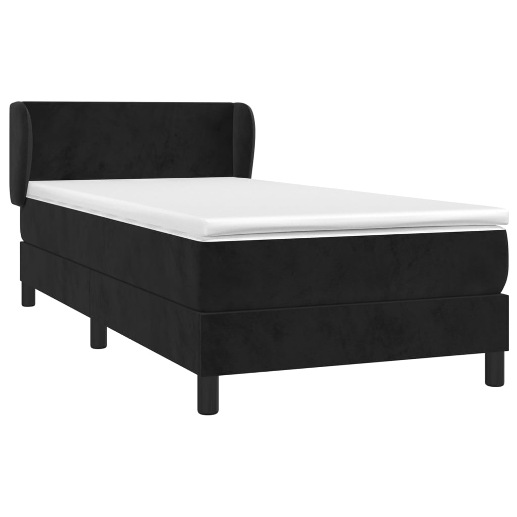 Boxspring met matras fluweel zwart 80x200 cm is nu te koop bij PeponiXL, paradijselijk wonen!