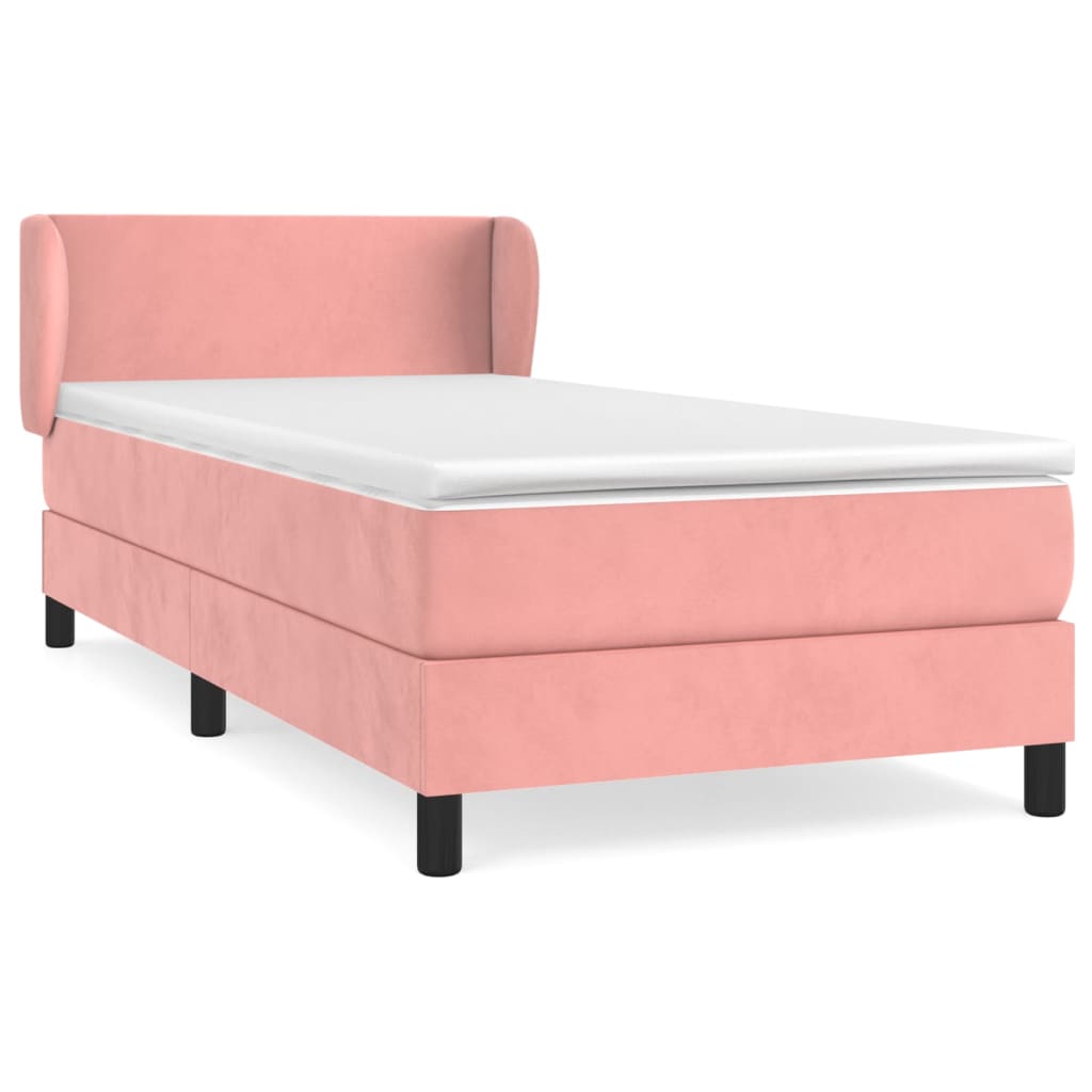Boxspring met matras fluweel roze 90x190 cm is nu te koop bij PeponiXL, paradijselijk wonen!