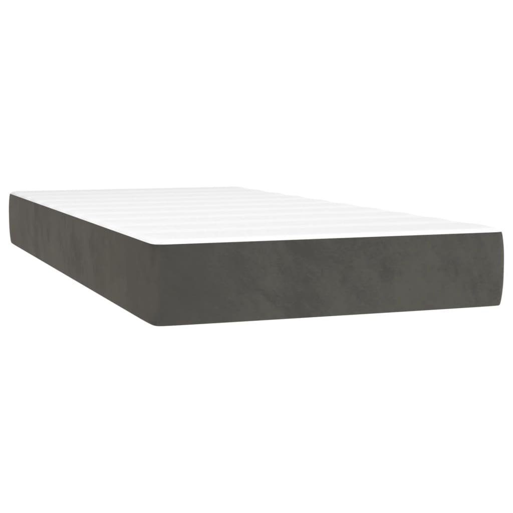 Boxspring met matras fluweel donkergrijs 90x200 cm is nu te koop bij PeponiXL, paradijselijk wonen!