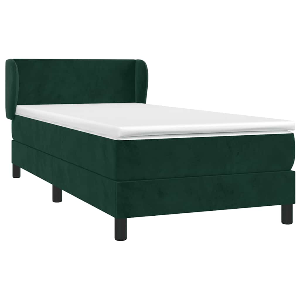 Boxspring met matras fluweel donkergroen 100x200 cm is nu te koop bij PeponiXL, paradijselijk wonen!