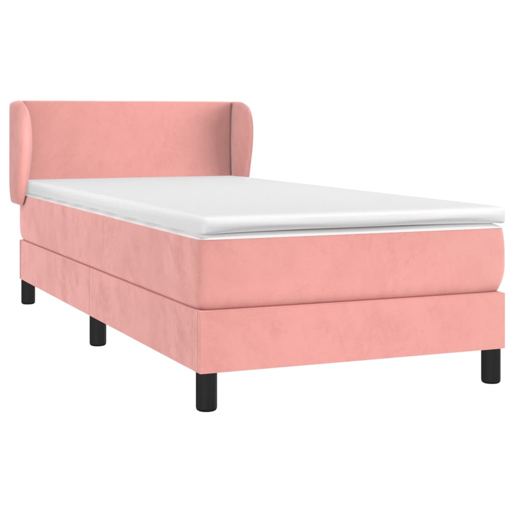 Boxspring met matras fluweel roze 100x200 cm is nu te koop bij PeponiXL, paradijselijk wonen!