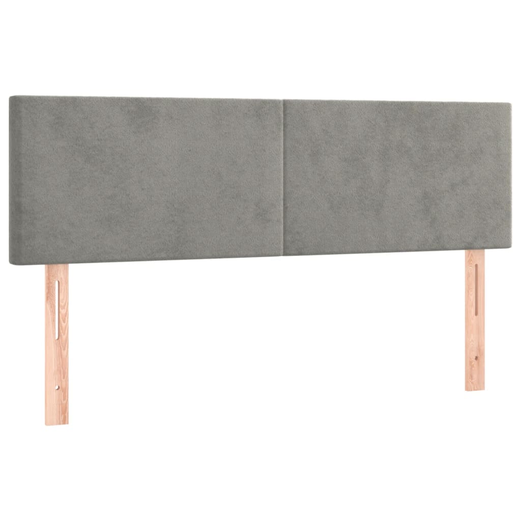 Boxspring met matras fluweel lichtgrijs 140x190 cm is nu te koop bij PeponiXL, paradijselijk wonen!