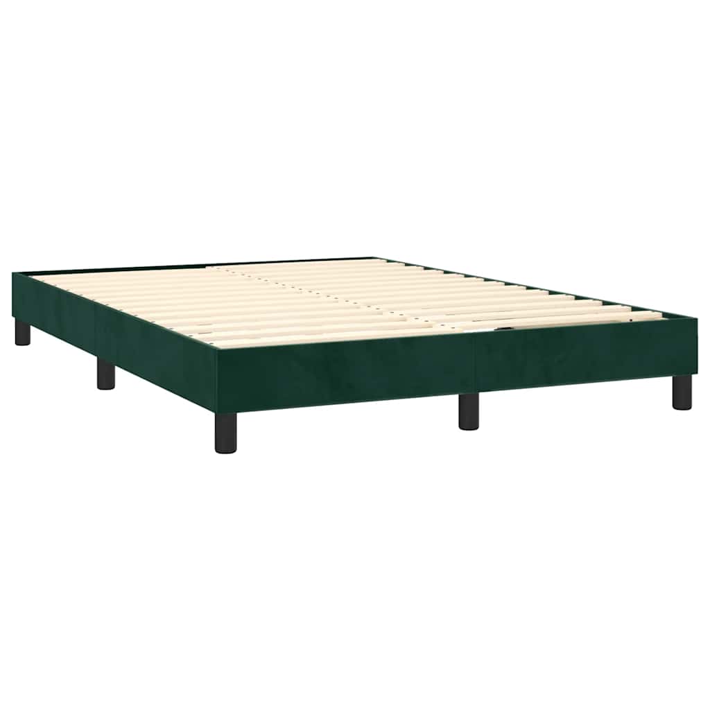 Boxspring met matras fluweel donkergroen 140x190 cm is nu te koop bij PeponiXL, paradijselijk wonen!