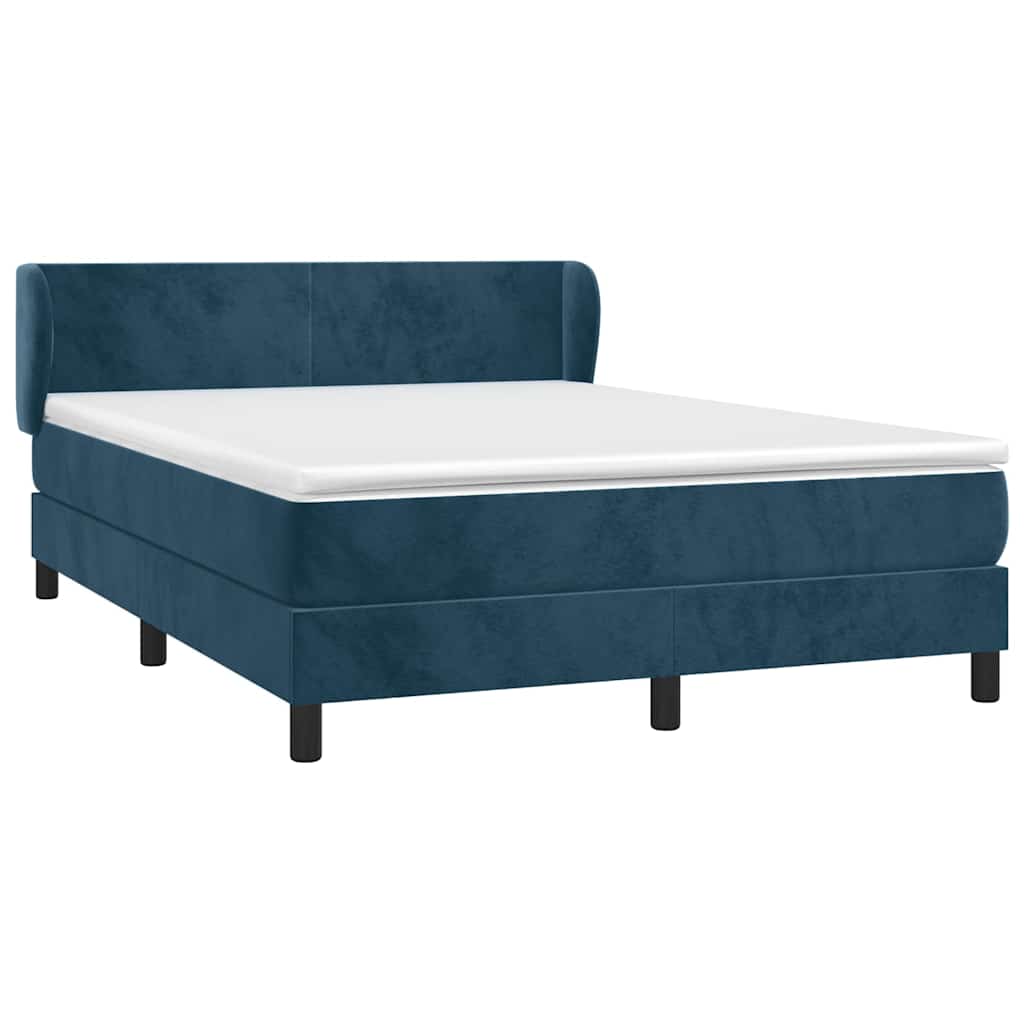 Boxspring met matras fluweel donkerblauw 140x190 cm is nu te koop bij PeponiXL, paradijselijk wonen!