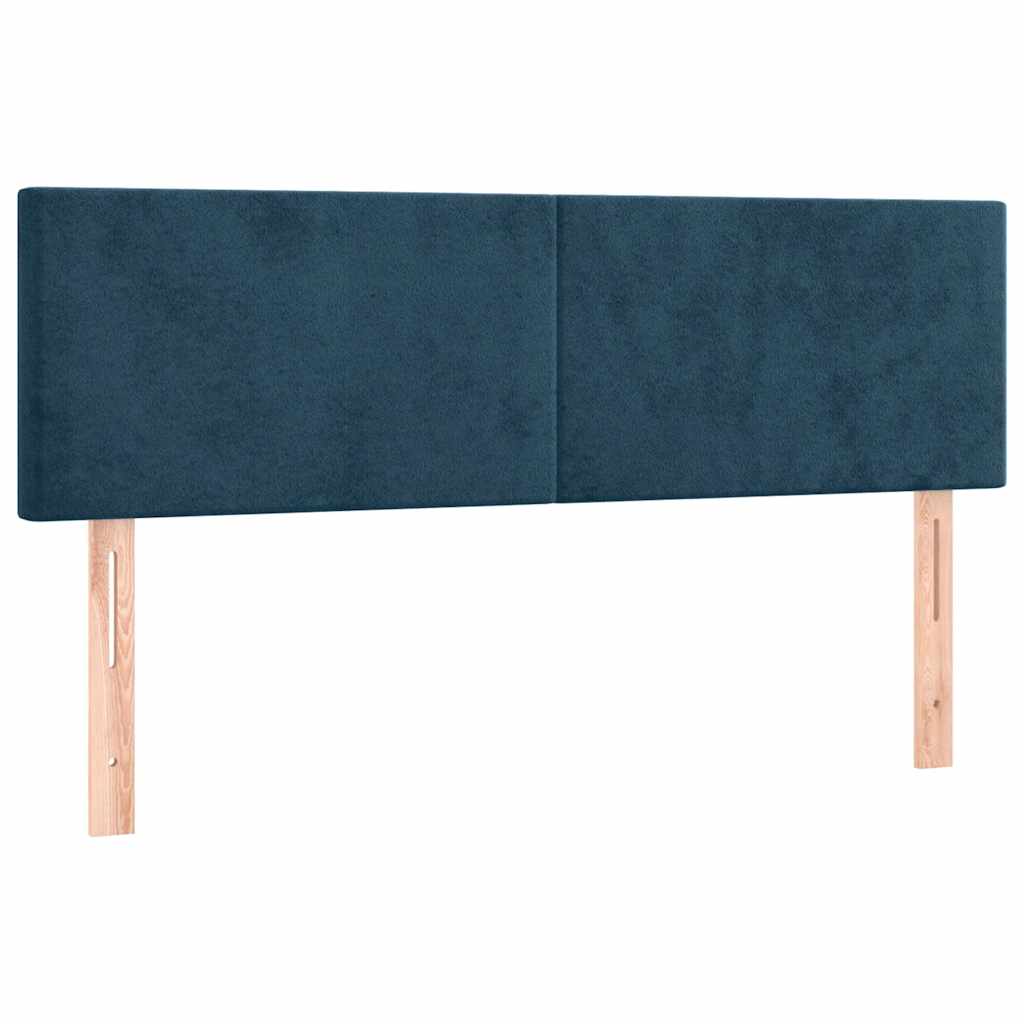 Boxspring met matras fluweel donkerblauw 140x190 cm is nu te koop bij PeponiXL, paradijselijk wonen!