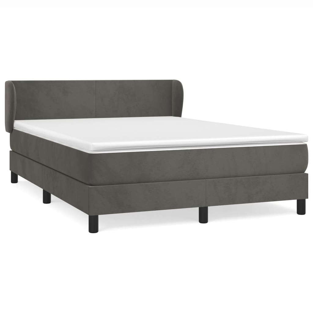 Boxspring met matras fluweel donkergrijs 140x200 cm is nu te koop bij PeponiXL, paradijselijk wonen!