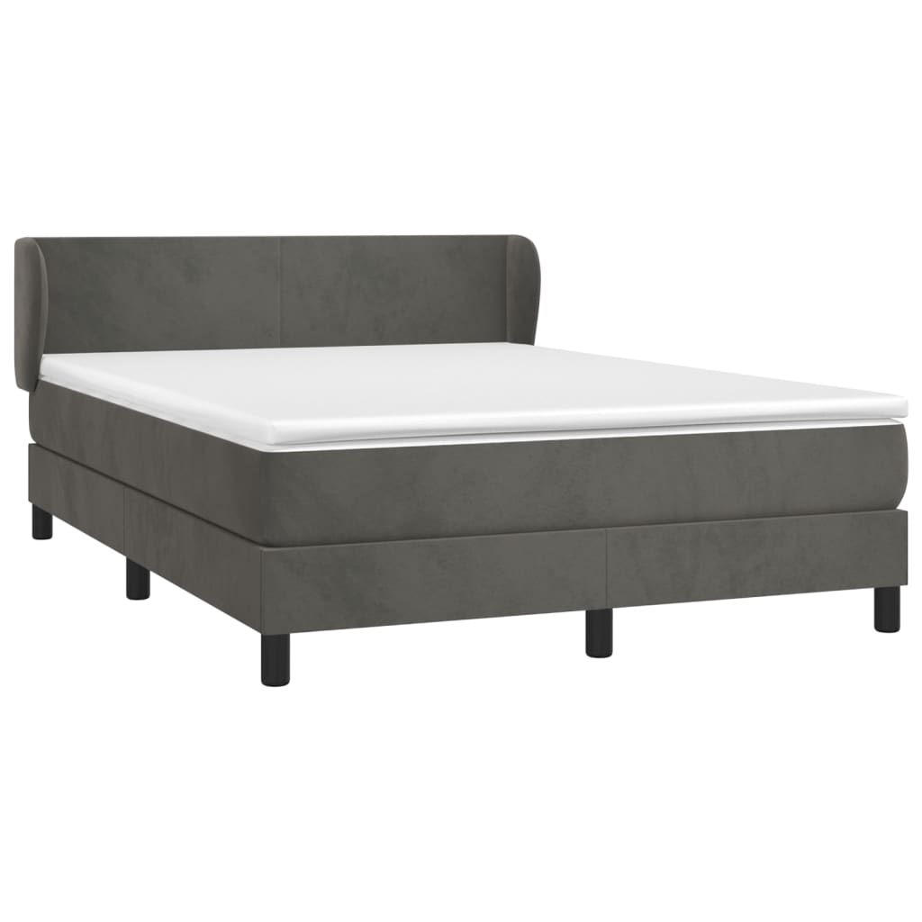 Boxspring met matras fluweel donkergrijs 140x200 cm is nu te koop bij PeponiXL, paradijselijk wonen!