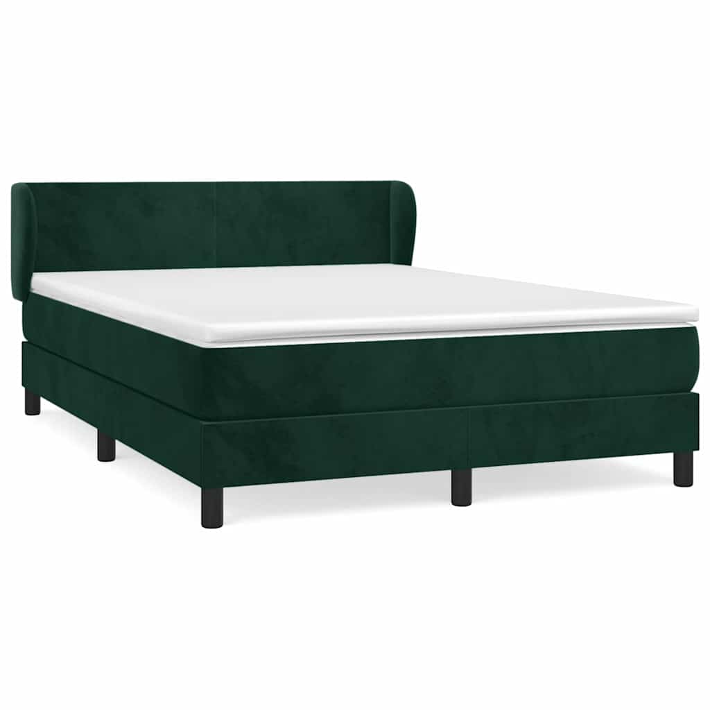 Boxspring met matras fluweel donkergroen 140x200 cm is nu te koop bij PeponiXL, paradijselijk wonen!