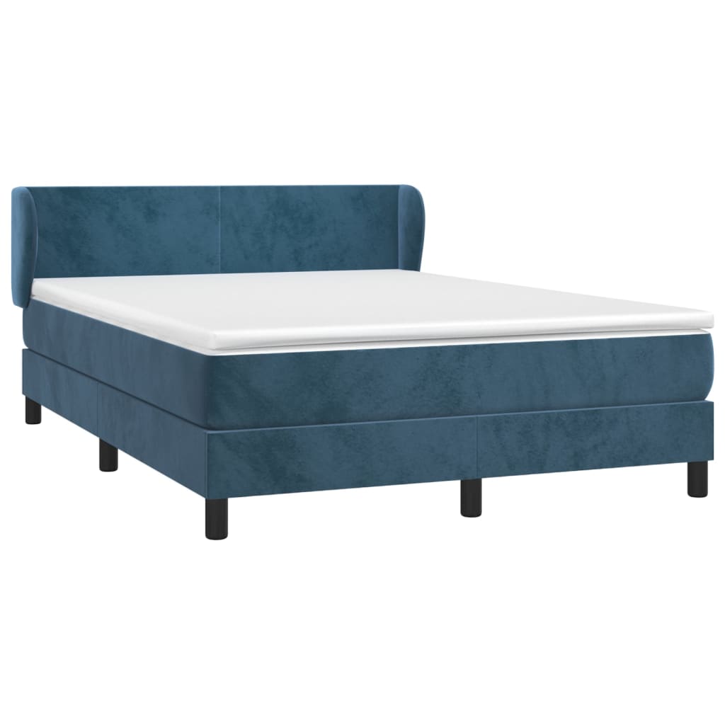 Boxspring met matras fluweel donkerblauw 140x200 cm is nu te koop bij PeponiXL, paradijselijk wonen!