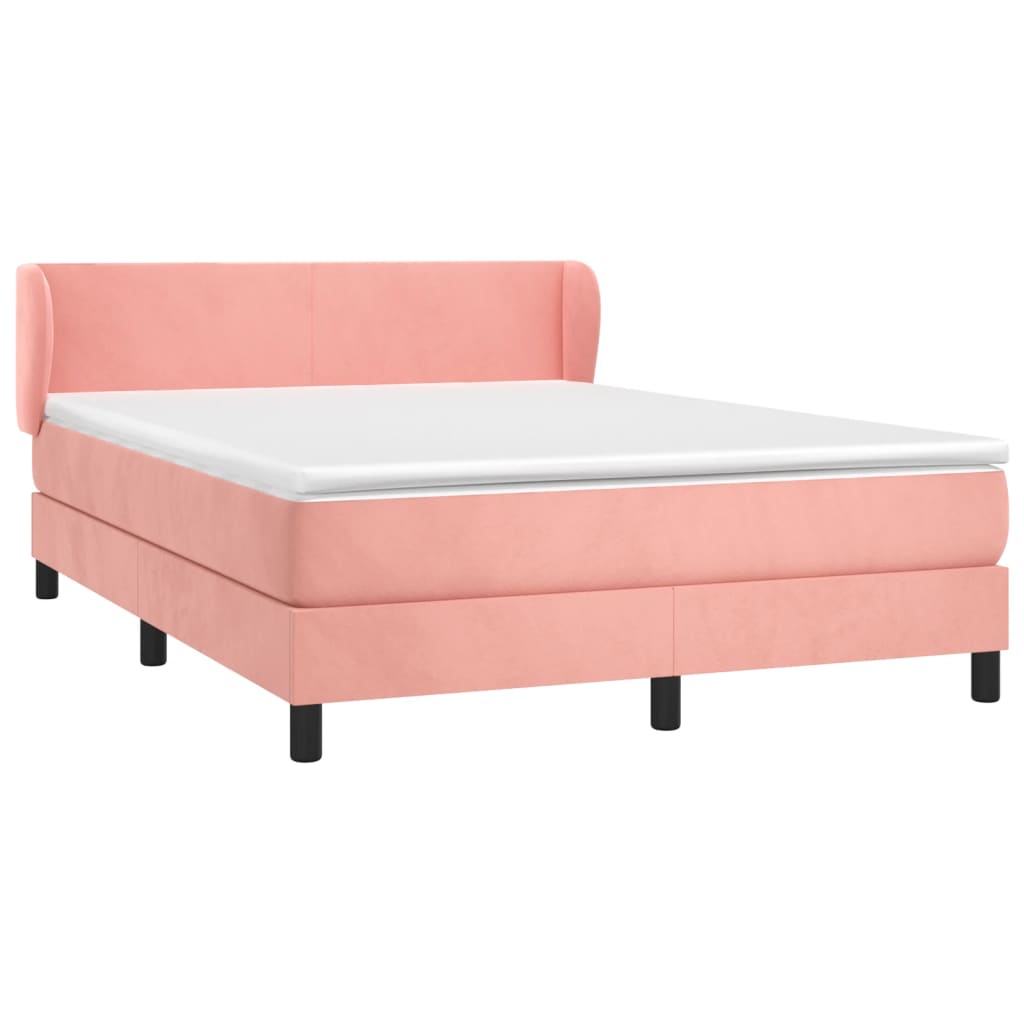 Boxspring met matras fluweel roze 140x200 cm is nu te koop bij PeponiXL, paradijselijk wonen!
