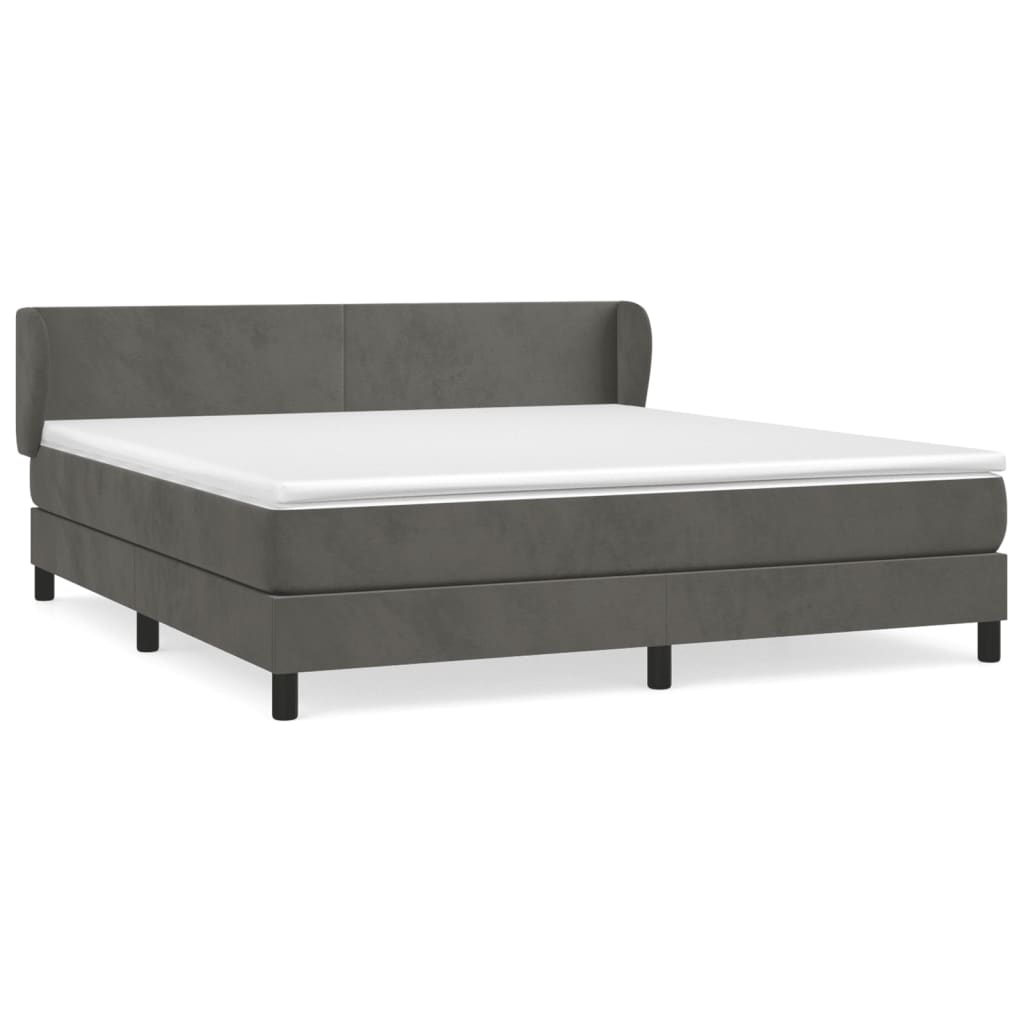 Boxspring met matras fluweel donkergrijs 160x200 cm is nu te koop bij PeponiXL, paradijselijk wonen!