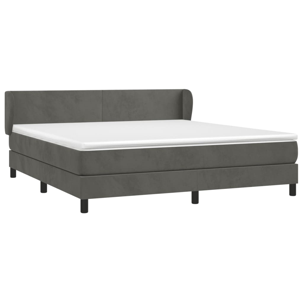 Boxspring met matras fluweel donkergrijs 160x200 cm is nu te koop bij PeponiXL, paradijselijk wonen!