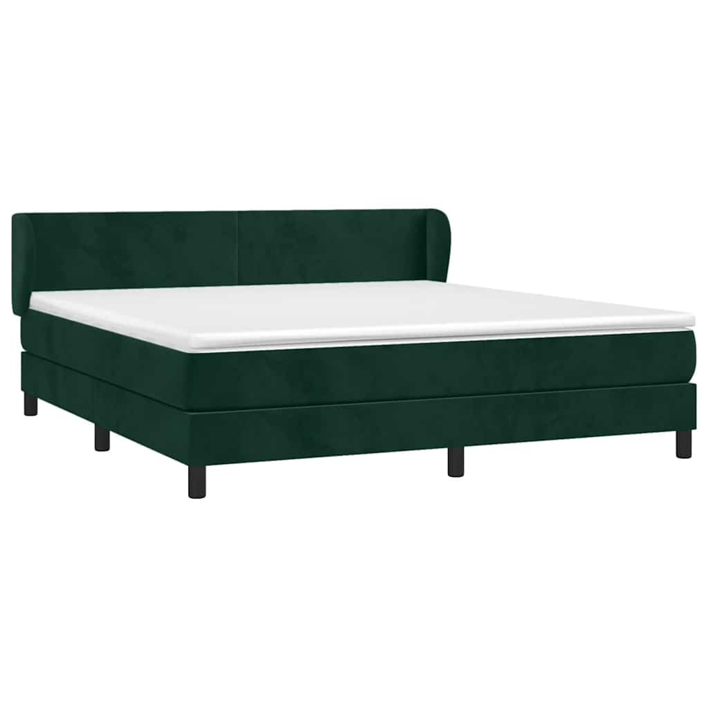 Boxspring met matras fluweel donkergroen 160x200 cm is nu te koop bij PeponiXL, paradijselijk wonen!