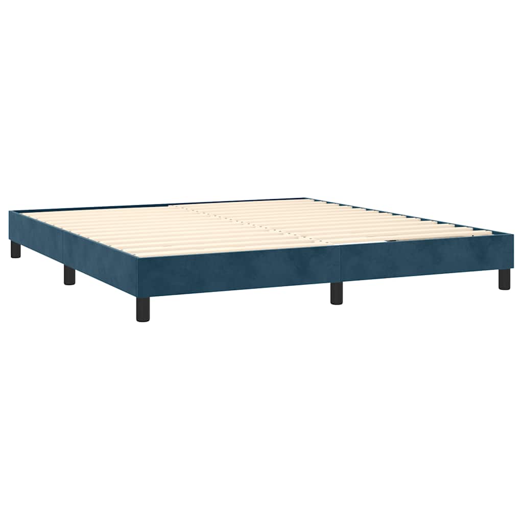Boxspring met matras fluweel donkerblauw 180x200 cm is nu te koop bij PeponiXL, paradijselijk wonen!